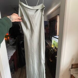Astr Backless Dress in pastel green